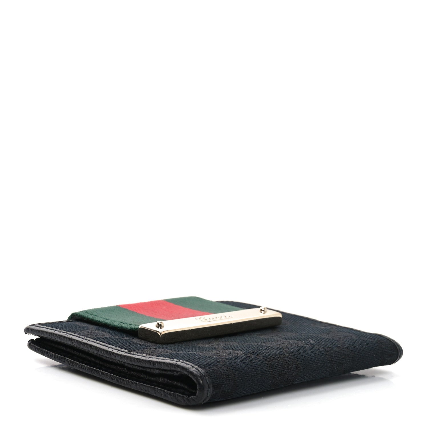 Gucci Monogram Web French Flap Wallet Black 4 of 6