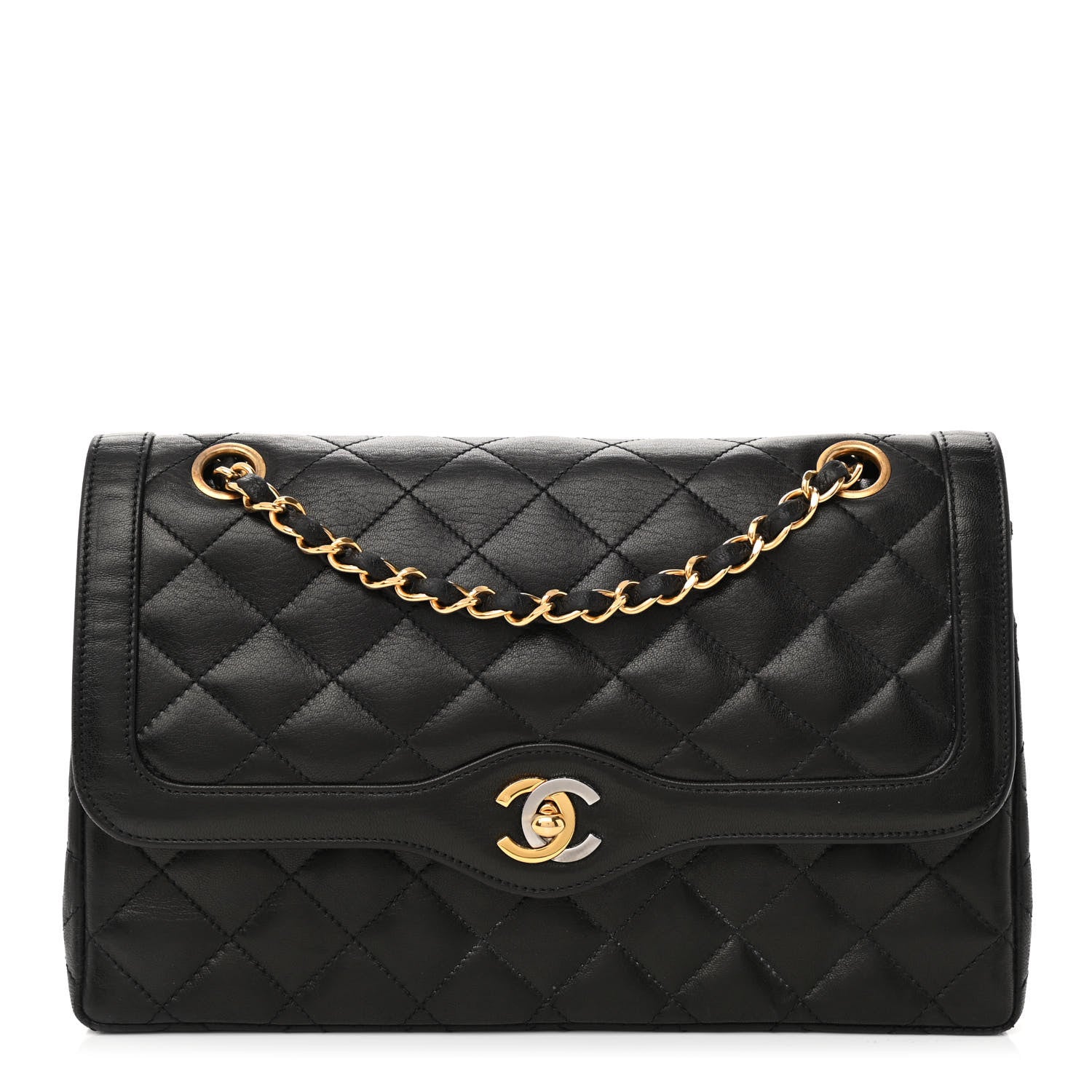 Chanel Lambskin Quilted Medium Double Flap Bag Black 1 of 14