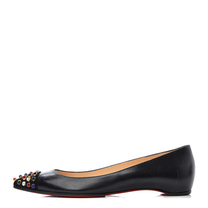 Christian Louboutin Kid Cabo Flats 37.5 Black Multicolor 1 of 9