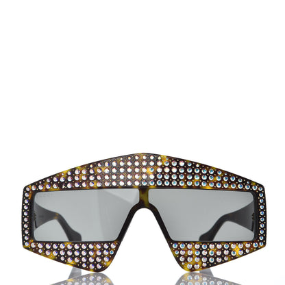 Gucci Crystal Rectangular Frame Sunglasses GG0357S Tortoiseshell 3 of 7