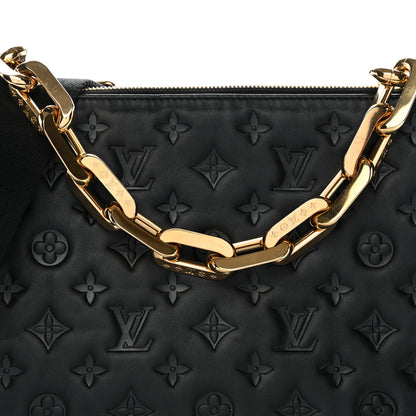 Louis Vuitton Lambskin Embossed Monogram Coussin MM Black 19 of 25