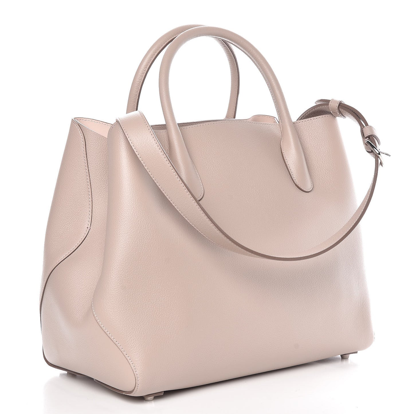 Supple Grained Calfskin Large Open Bar Tote Rose Poudre
