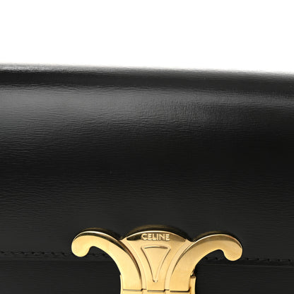 Celine Shiny Calfskin Triomphe Shoulder Bag Black 8 of 10