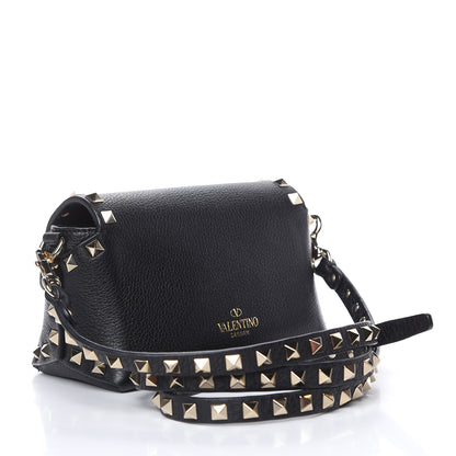 Valentino Garavani Pebbled Calfskin Mini Rockstud Crossbody Bag Black 3 of 9