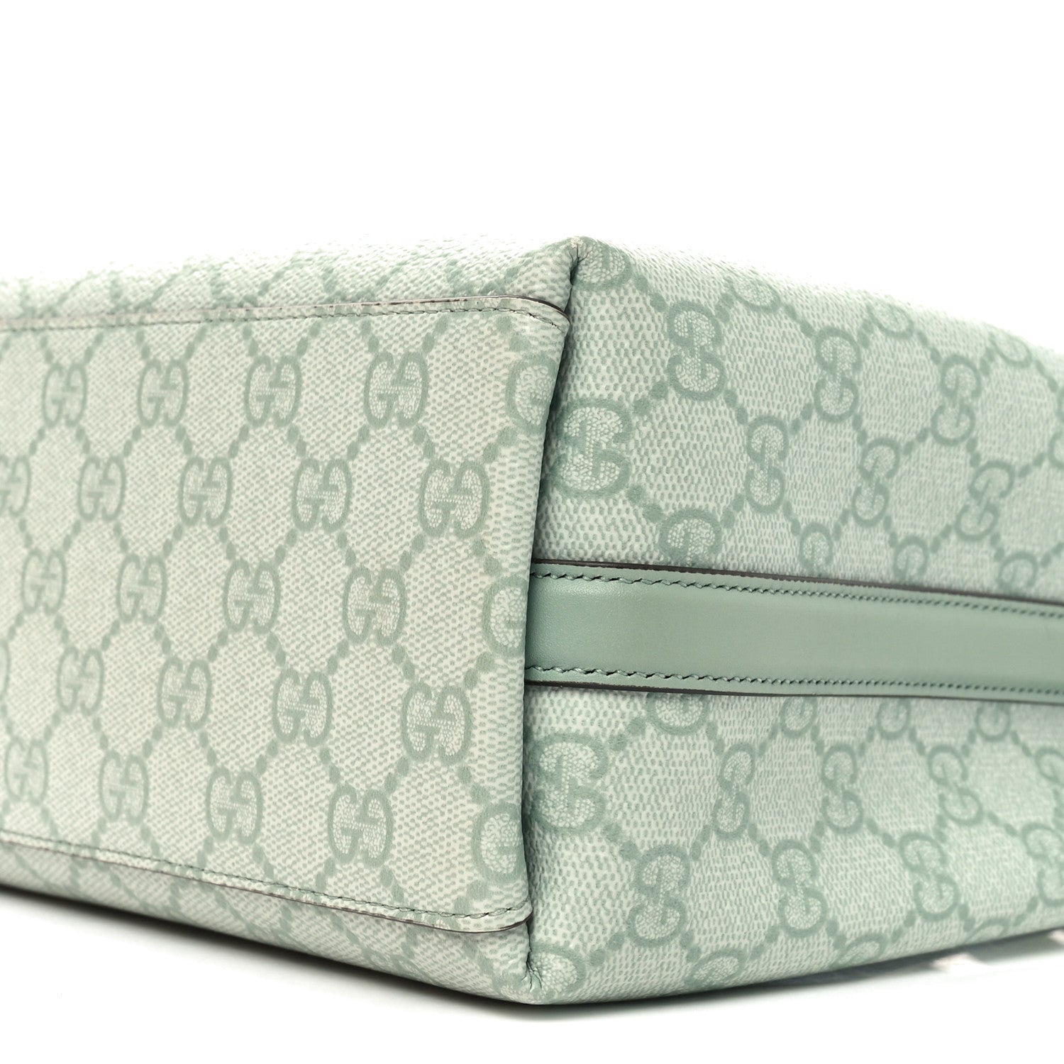Gucci GG Supreme Monogram Emblem Small Shoulder Bag Sage Green 9 of 10