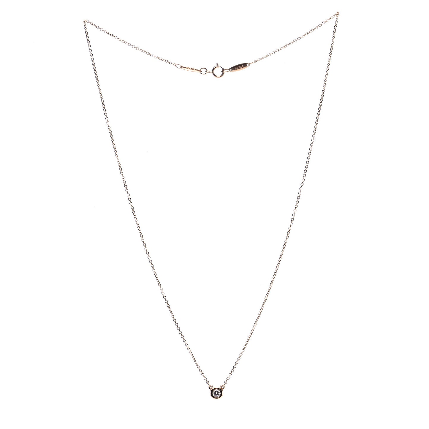 18K Yellow Gold Diamond .12ct Elsa Peretti Diamonds by the Yard Pendant Necklace