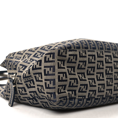Fendi Zucchino Shoulder Bag Navy 8 of 9