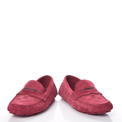 Louis Vuitton Damier Infini Mens Hockenheim Moccasin Loafers 6.5 Fuchsia 6 of 9