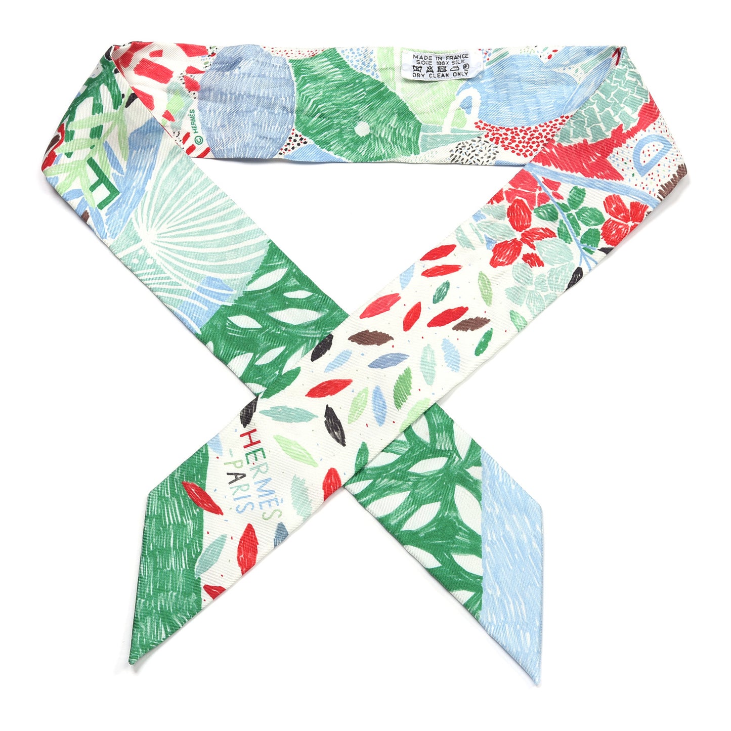 Silk Chacun Fait Son Nid Twilly Ciel Vert Rouge