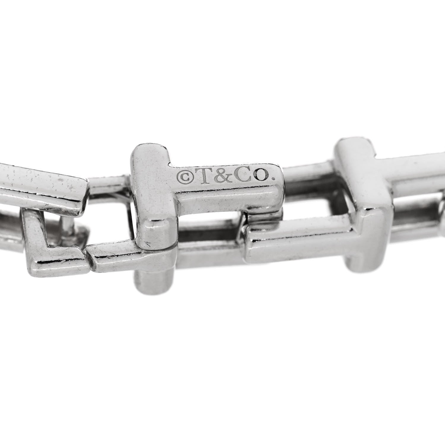 Tiffany Sterling Silver Large T Link Chain Bracelet 3 of 4