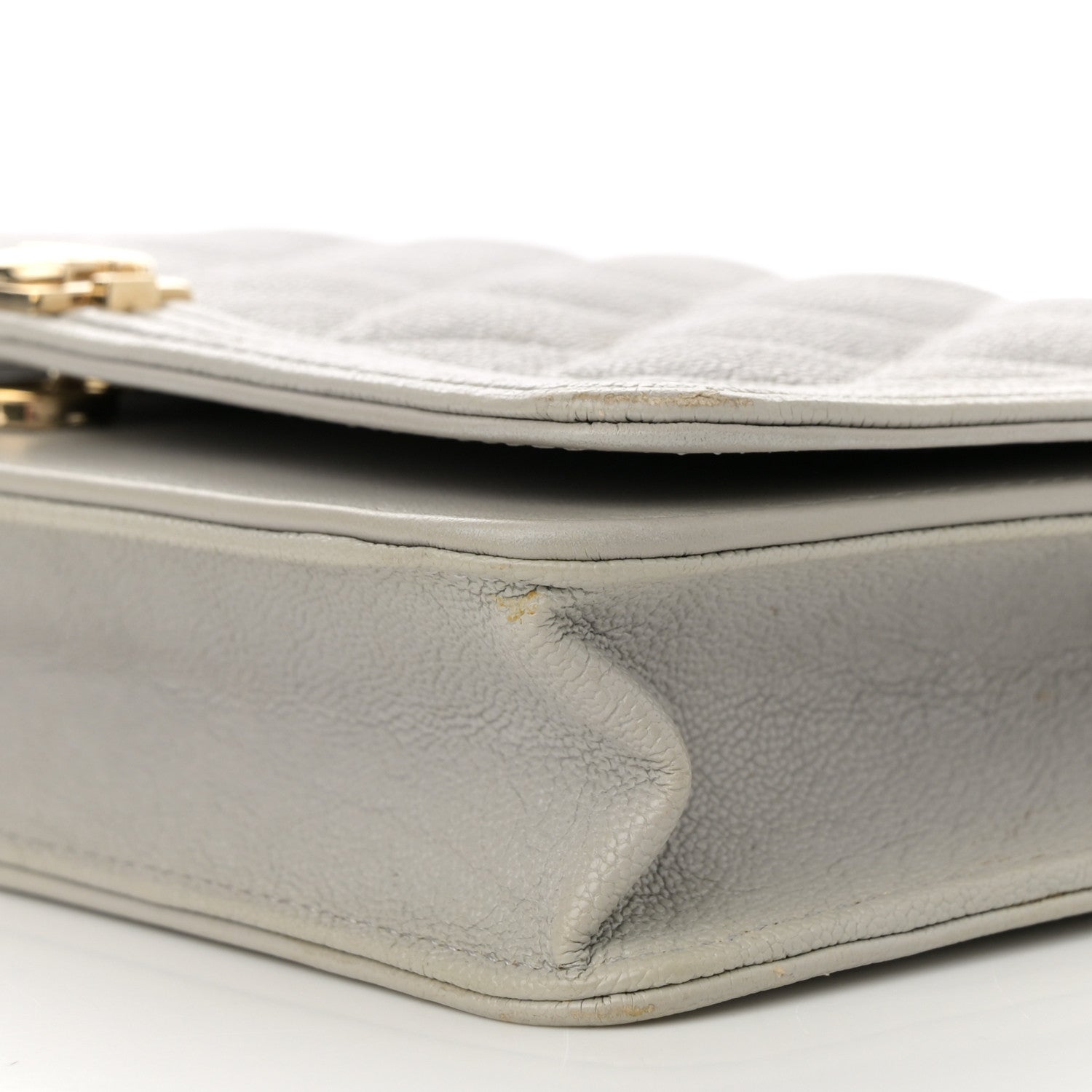 Chanel Caviar Quilted Boy Wallet On Chain WOC Grey 11 of 19