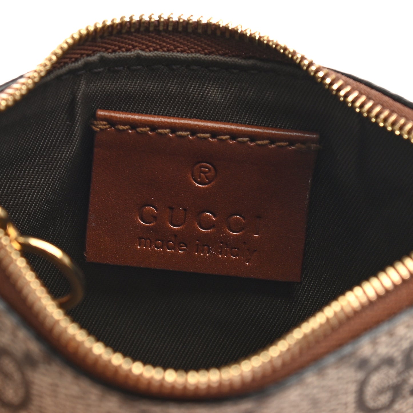 GG Supreme Monogram Key Case Brown