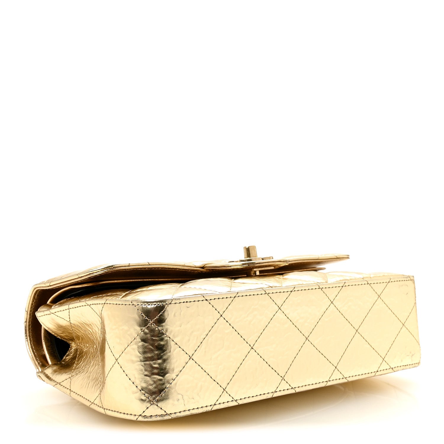 Chanel Hammered Metallic Calfskin Quilted Small Double Flap Gold 4 of 10