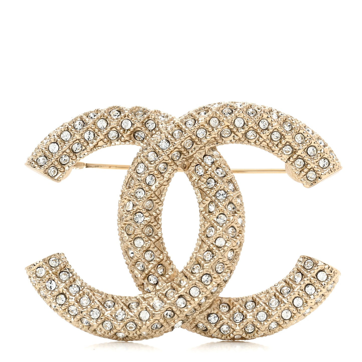 Crystal CC Brooch Light Gold