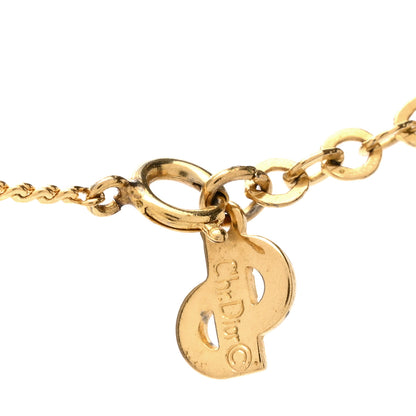 Christian Dior Metal CD Logo Round Pendant Necklace Gold 4 of 4