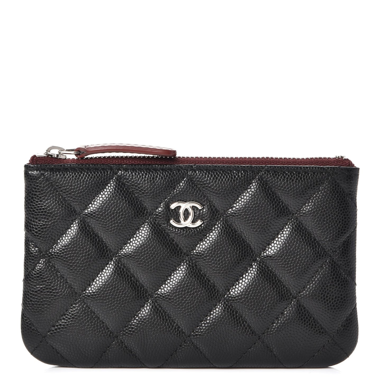 Caviar Quilted Small Cosmetic Case Black