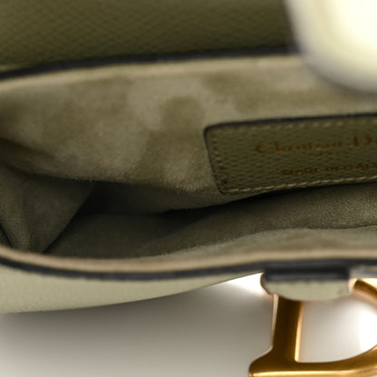 Christian Dior Grained Calfskin Mini Saddle Bag Green 5 of 10
