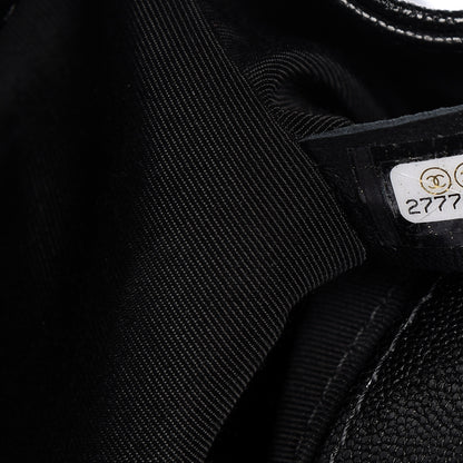 Chanel Caviar Chevron Quilted Medium Boy Flap Black 7 of 10
