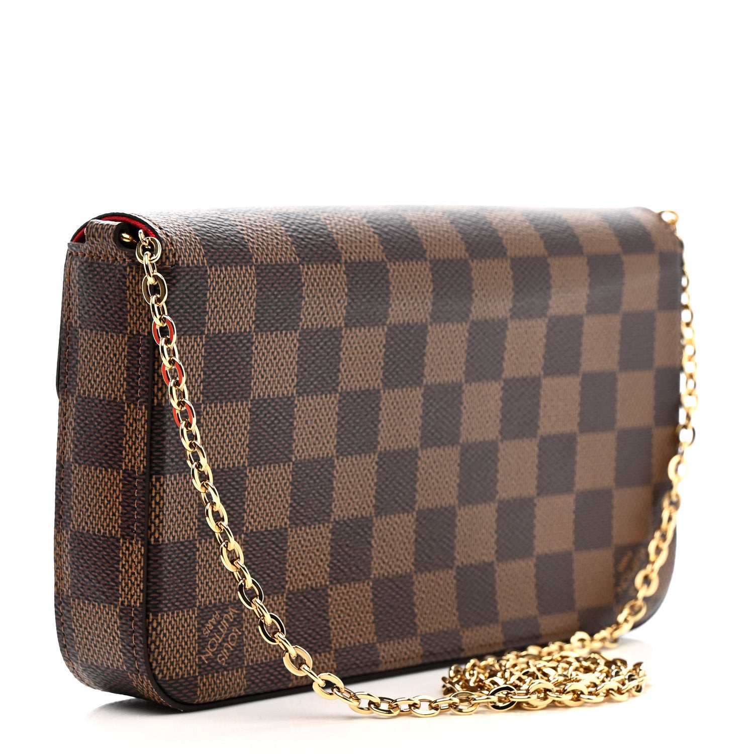 Louis Vuitton Damier Ebene Pochette Felicie Chain Wallet 4 of 12