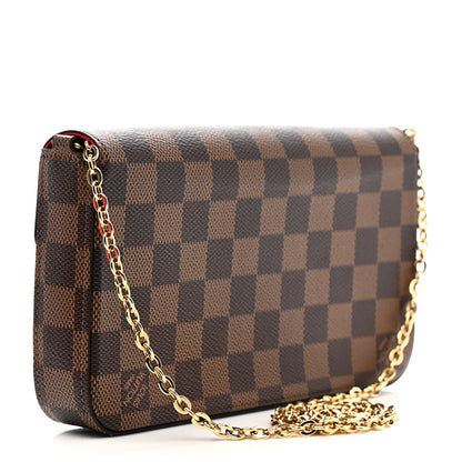 Louis Vuitton Damier Ebene Pochette Felicie Chain Wallet 4 of 12