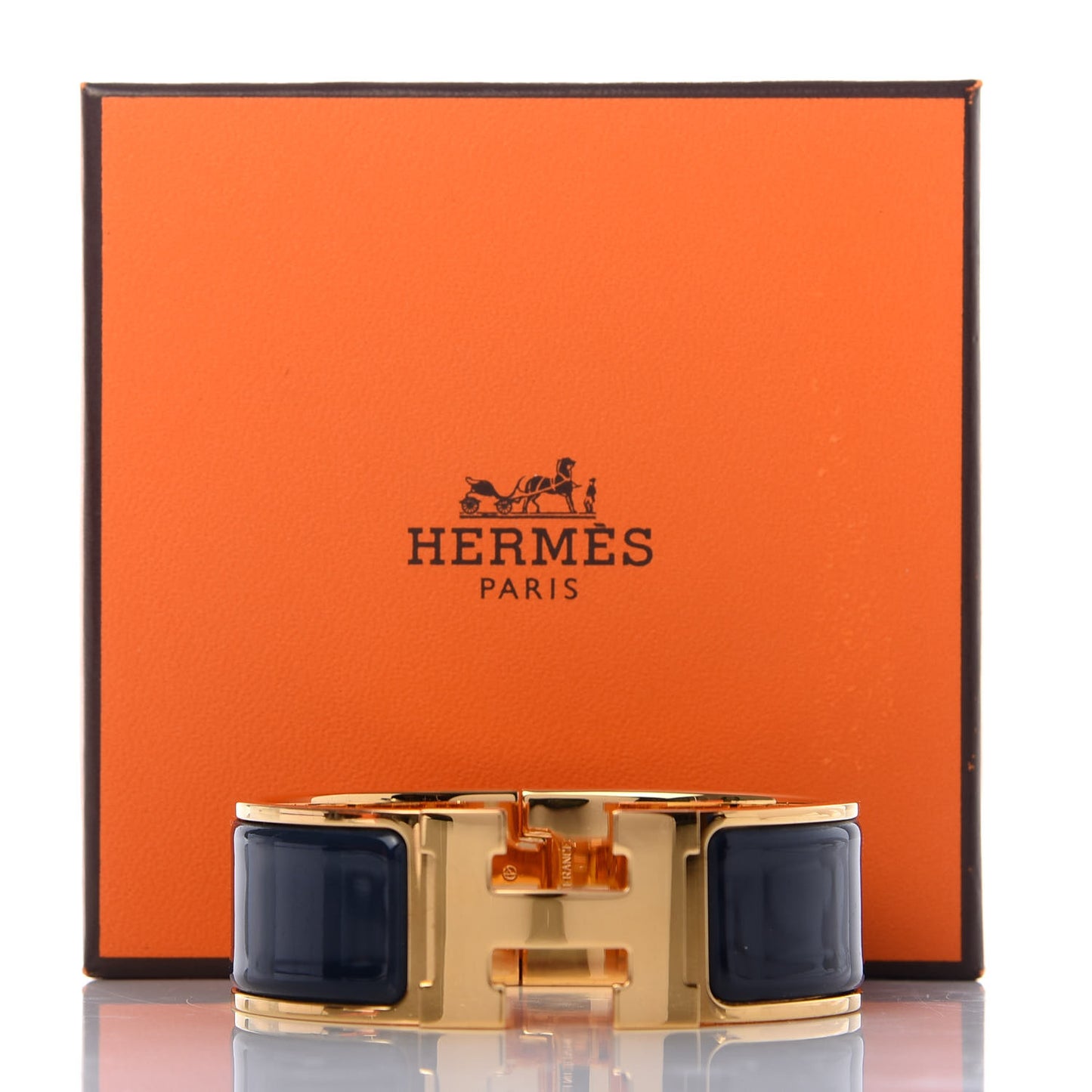 Enamel Wide Clic Clac H Bracelet PM Bleu Nuit