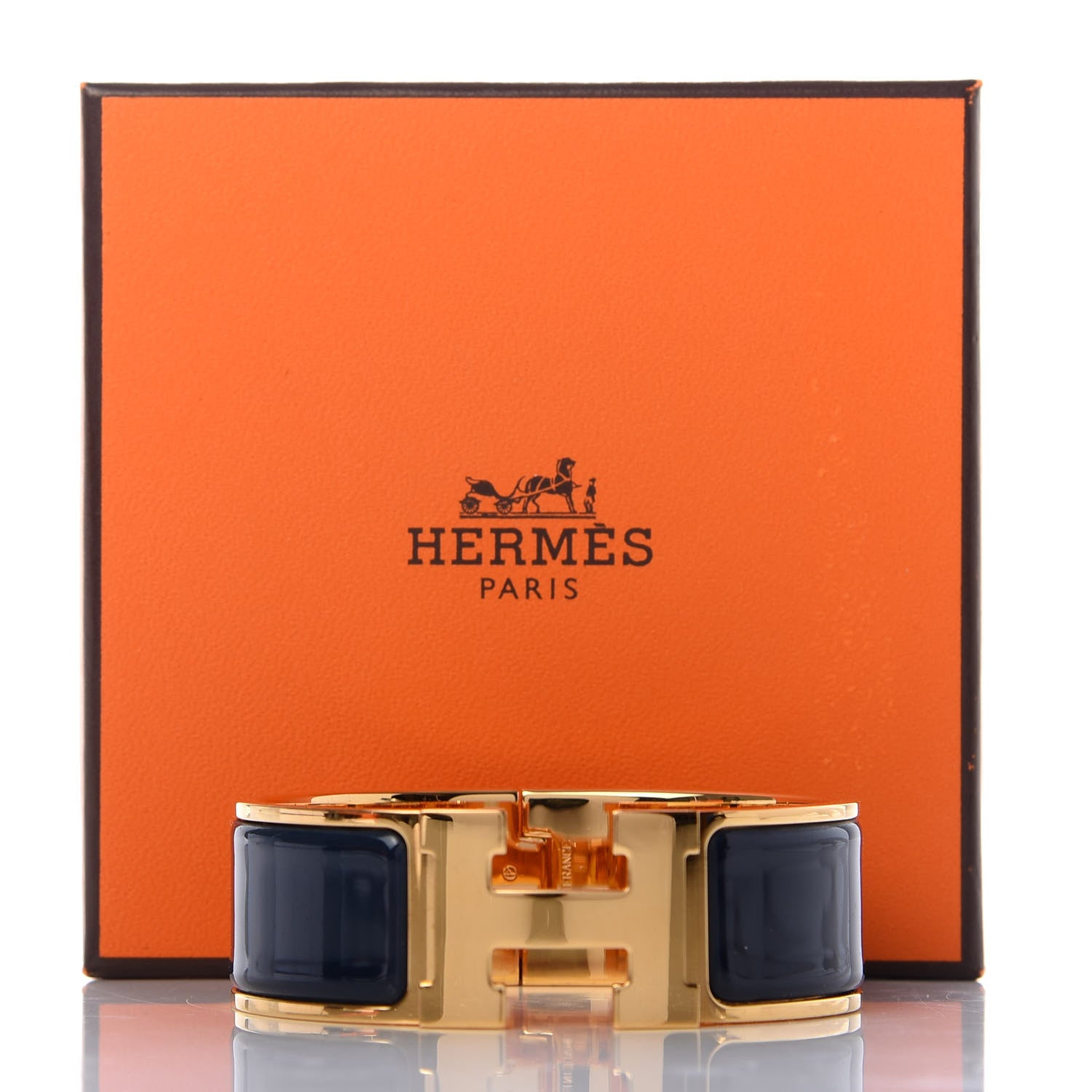 Hermes Enamel Wide Clic Clac H Bracelet PM Bleu Nuit 5 of 5