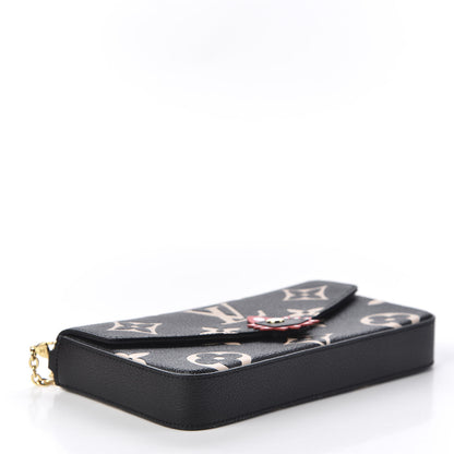 Louis Vuitton Empreinte Monogram Giant Crafty Pochette Felicie Black Creme 3 of 10