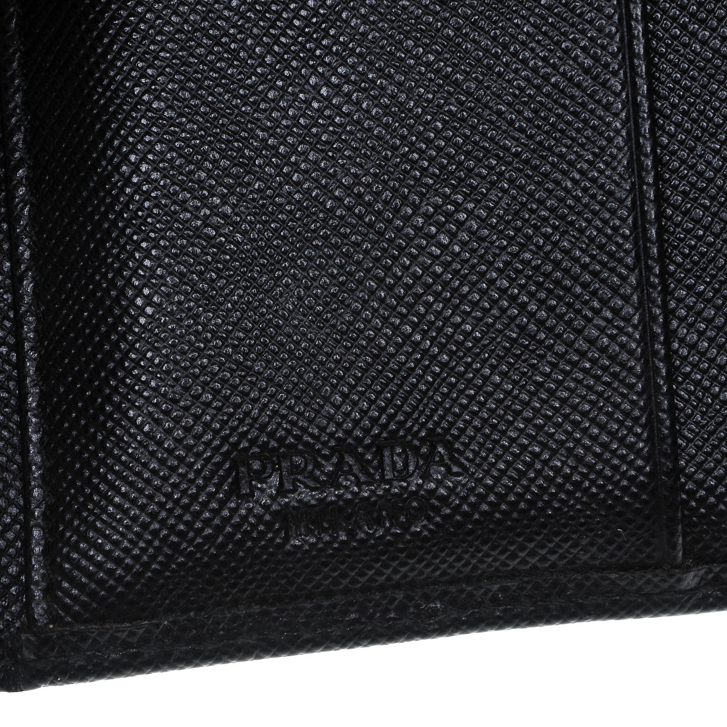 Prada Saffiano Metal Tri-Fold Wallet Nero Black 6 of 7