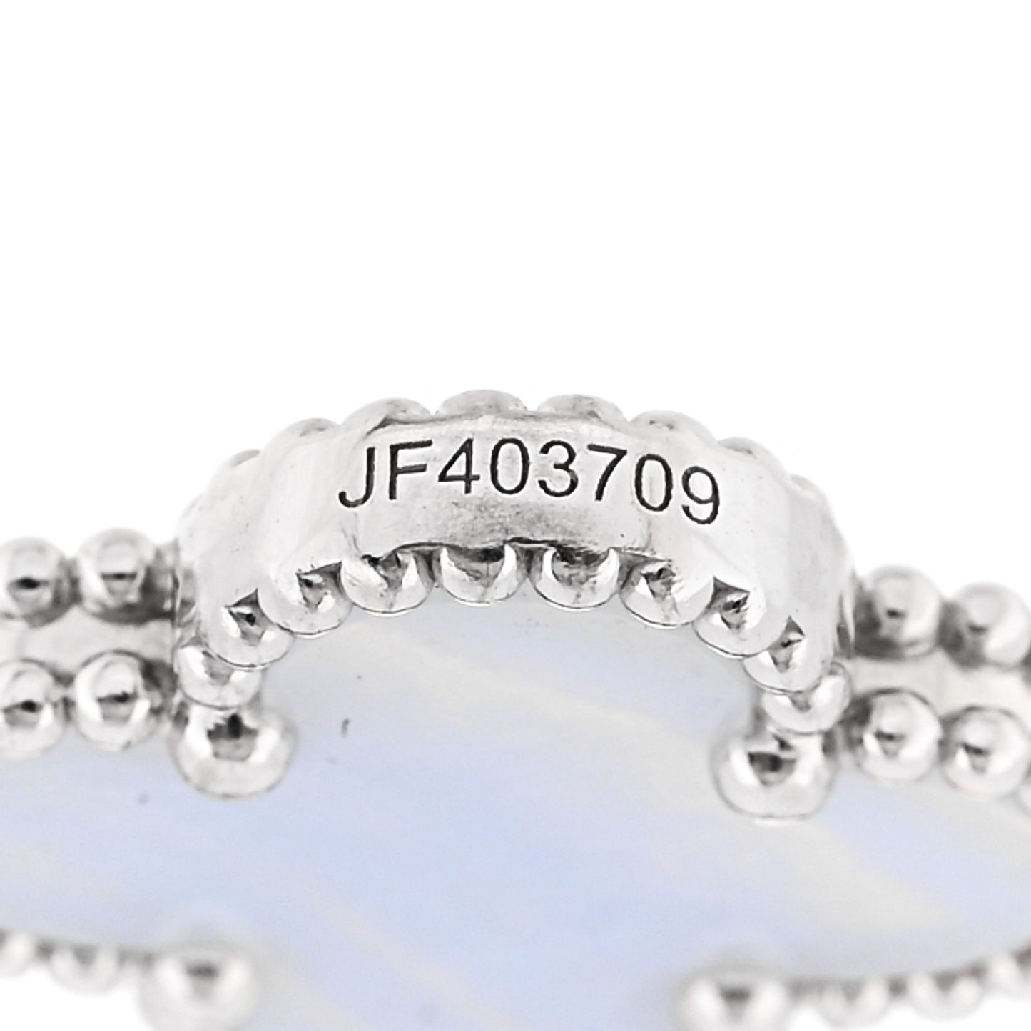 18K White Gold Chalcedony 5 Motifs Vintage Alhambra Bracelet