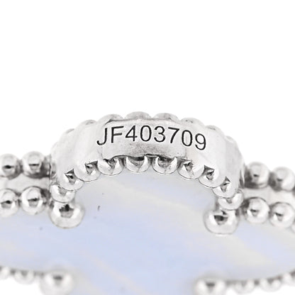 Van Cleef & Arpels 18K White Gold Chalcedony 5 Motifs Vintage Alhambra Bracelet 5 of 5