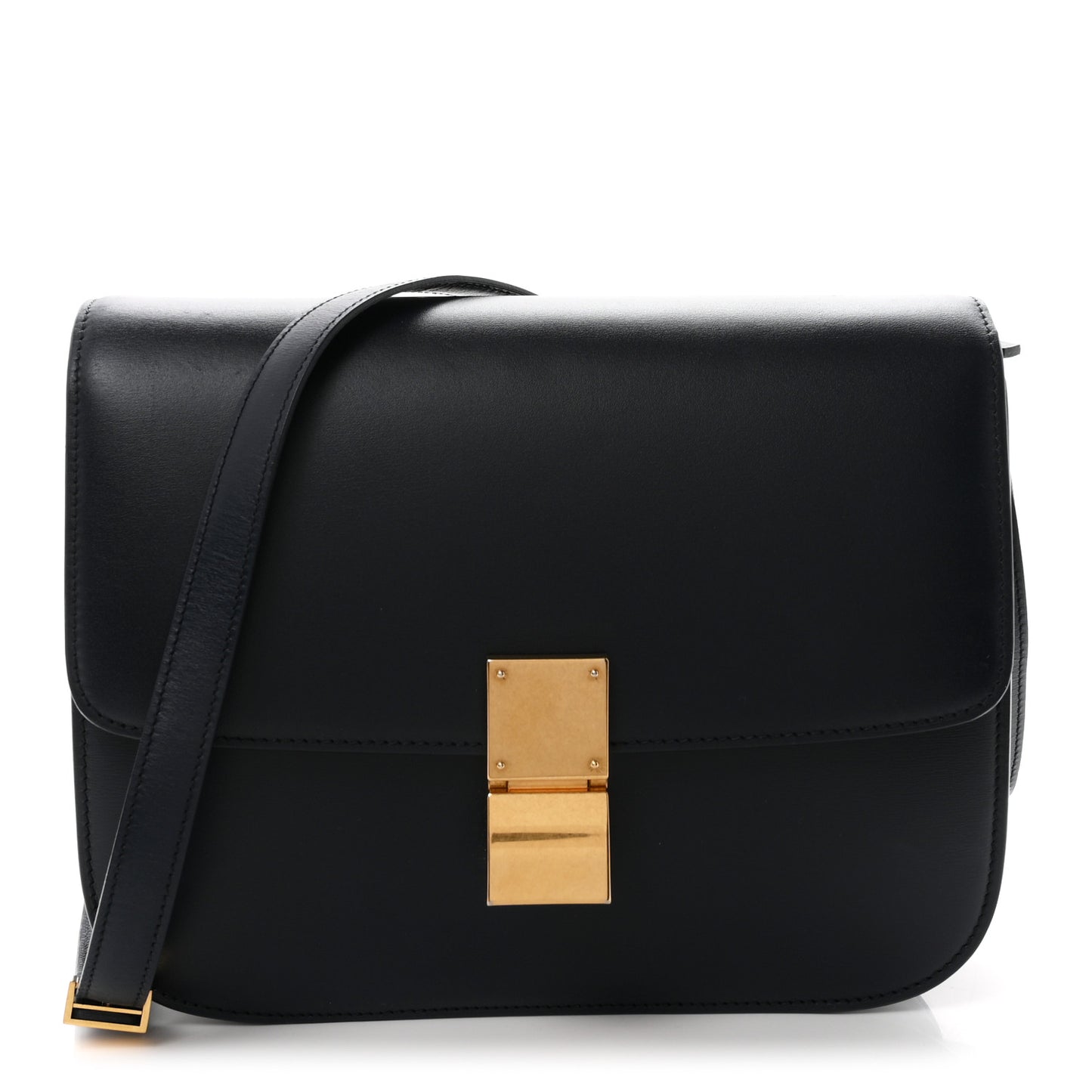 Box Calfskin Medium Classic Box Flap Bag Navy