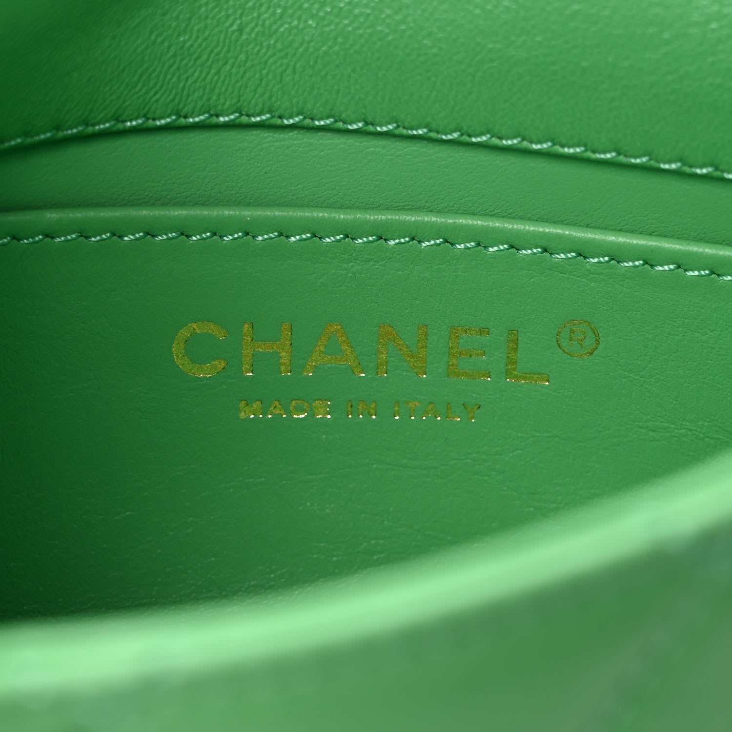 Chanel Shiny Lambskin Small Chain Is More Flap Green 6 of 9