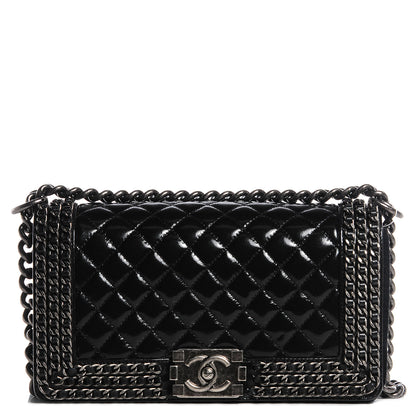 Chanel Calfskin Medium Boy Chained Flap Black 1 of 8