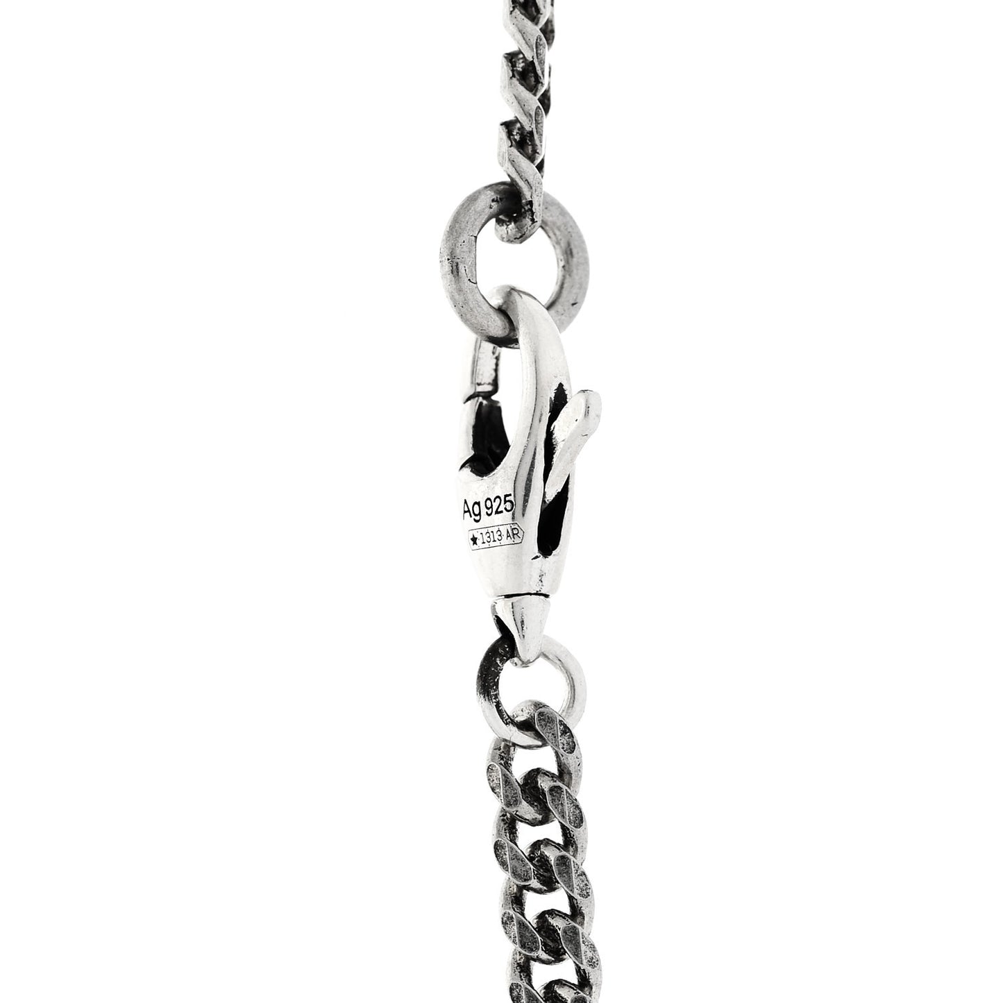 Sterling Silver Textured Interlocking G Pendant Necklace