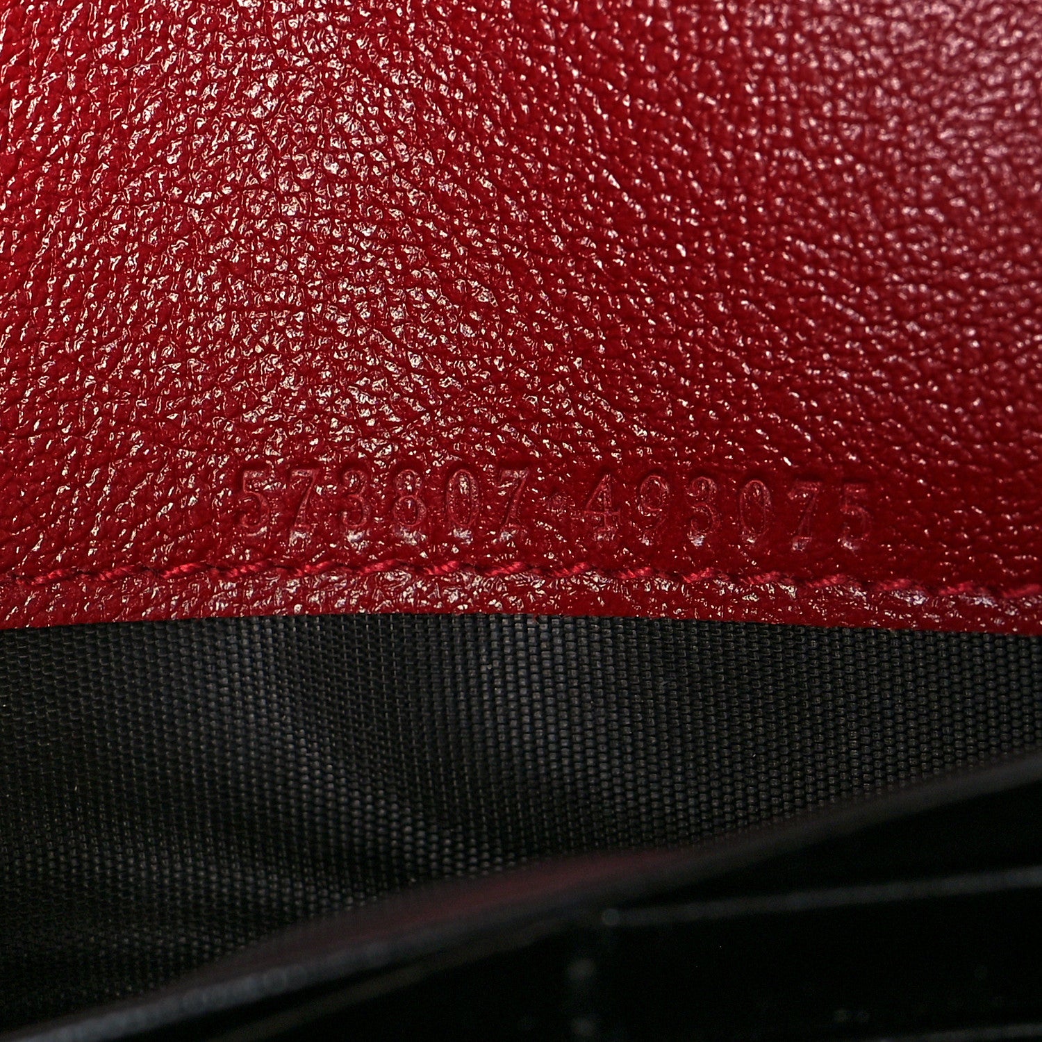 Gucci Vintage Effect Calfskin Matelasse Diagonal Torchon GG Marmont Chain Wallet Black Romantic Cherry 6 of 9