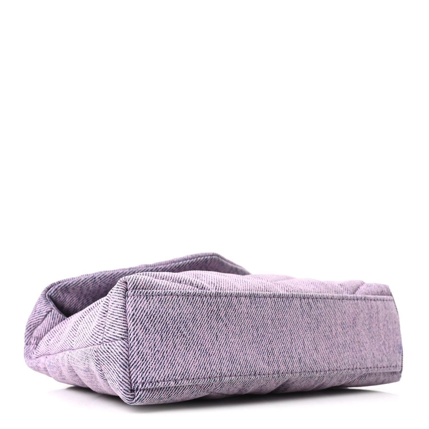 Saint Laurent Denim Quilted Loulou Puffer Monogram Pouch Clutch Bleached Lilac 5 of 12