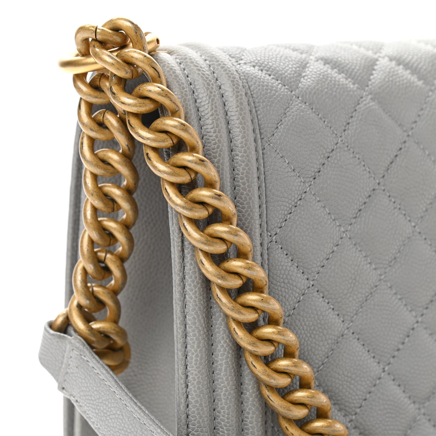 Chanel Caviar Quilted New Medium Boy Flap Grey 11 of 12