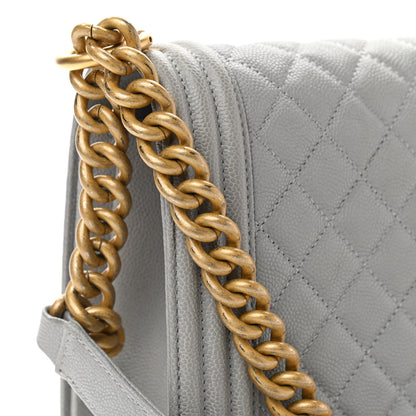 Chanel Caviar Quilted New Medium Boy Flap Grey 11 of 12