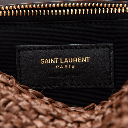 Saint Laurent Raffia Calfskin Monogram Medium Niki Chain Satchel New Nut 6 of 10