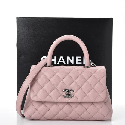 Chanel Caviar Quilted Mini Coco Handle Flap Pink 9 of 9
