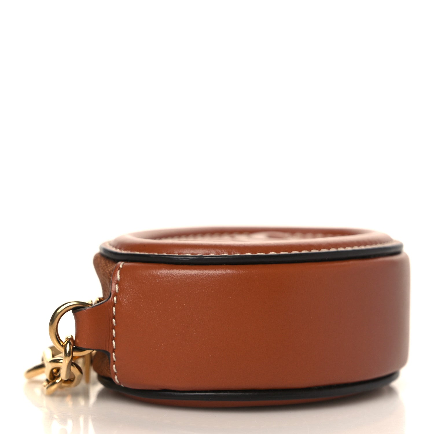 Celine Smooth Lambskin Small Triomphe Oval Coin Purse Tan 6 of 6