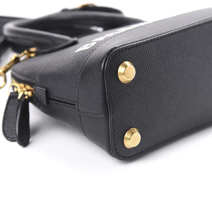 Balenciaga Signature Grained Calfskin XXS Ville Top Handle Bag Black White 6 of 9