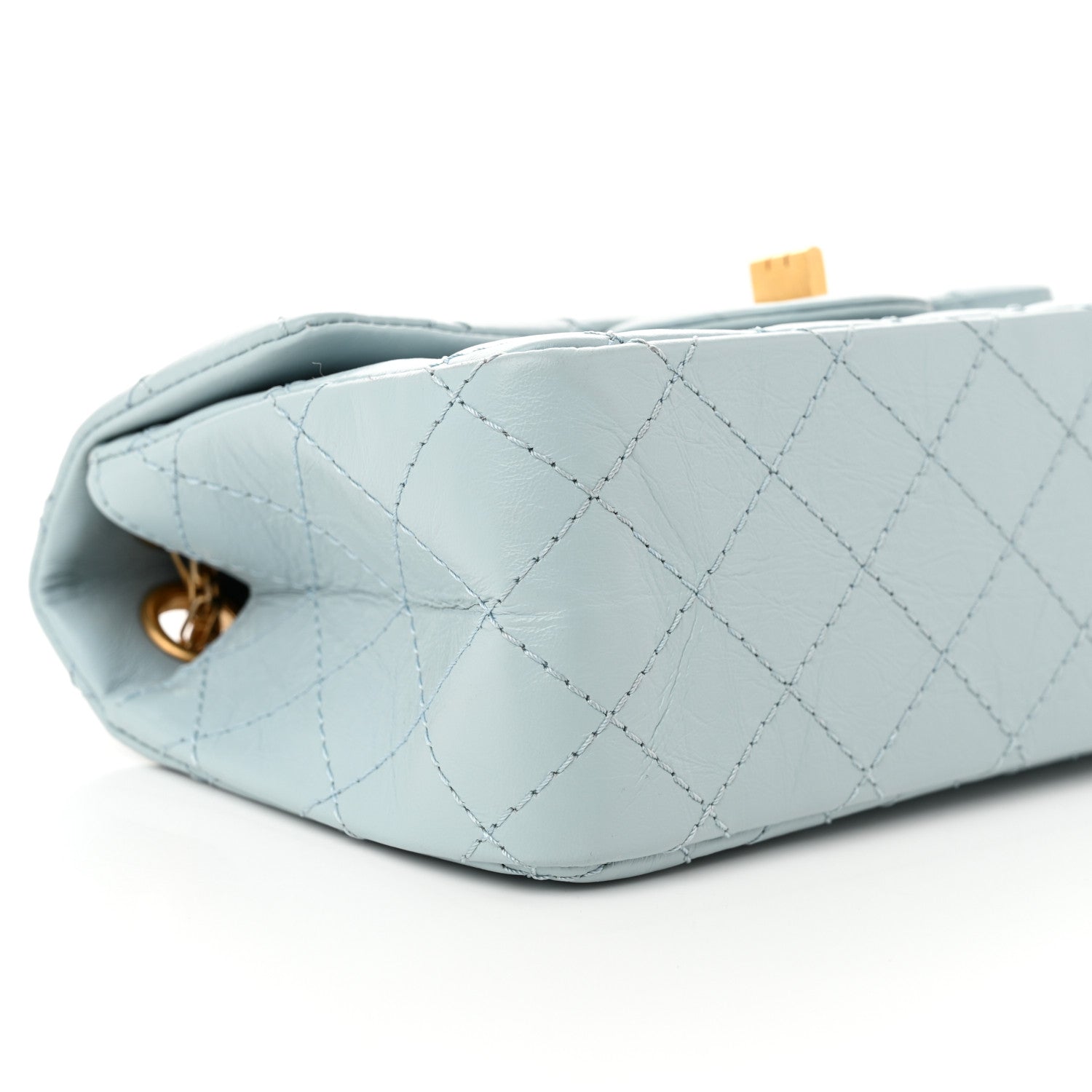 Chanel Aged Calfskin Quilted 2.55 Reissue Mini Flap Light Blue 9 of 11