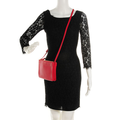 Celine Lambskin Small Trio Crossbody Bag Vermillion 2 of 7
