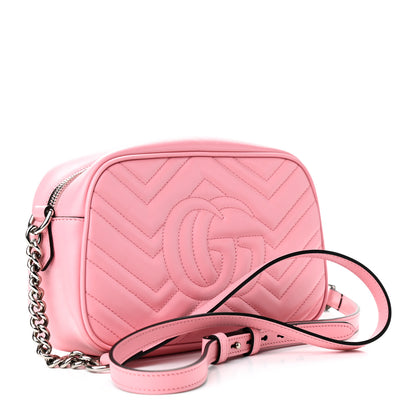 Gucci Calfskin Matelasse Small GG Marmont Chain Shoulder Bag Wild Rose 3 of 10