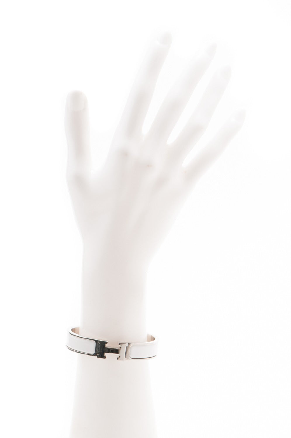 Enamel Narrow Clic Clac H Bracelet PM White