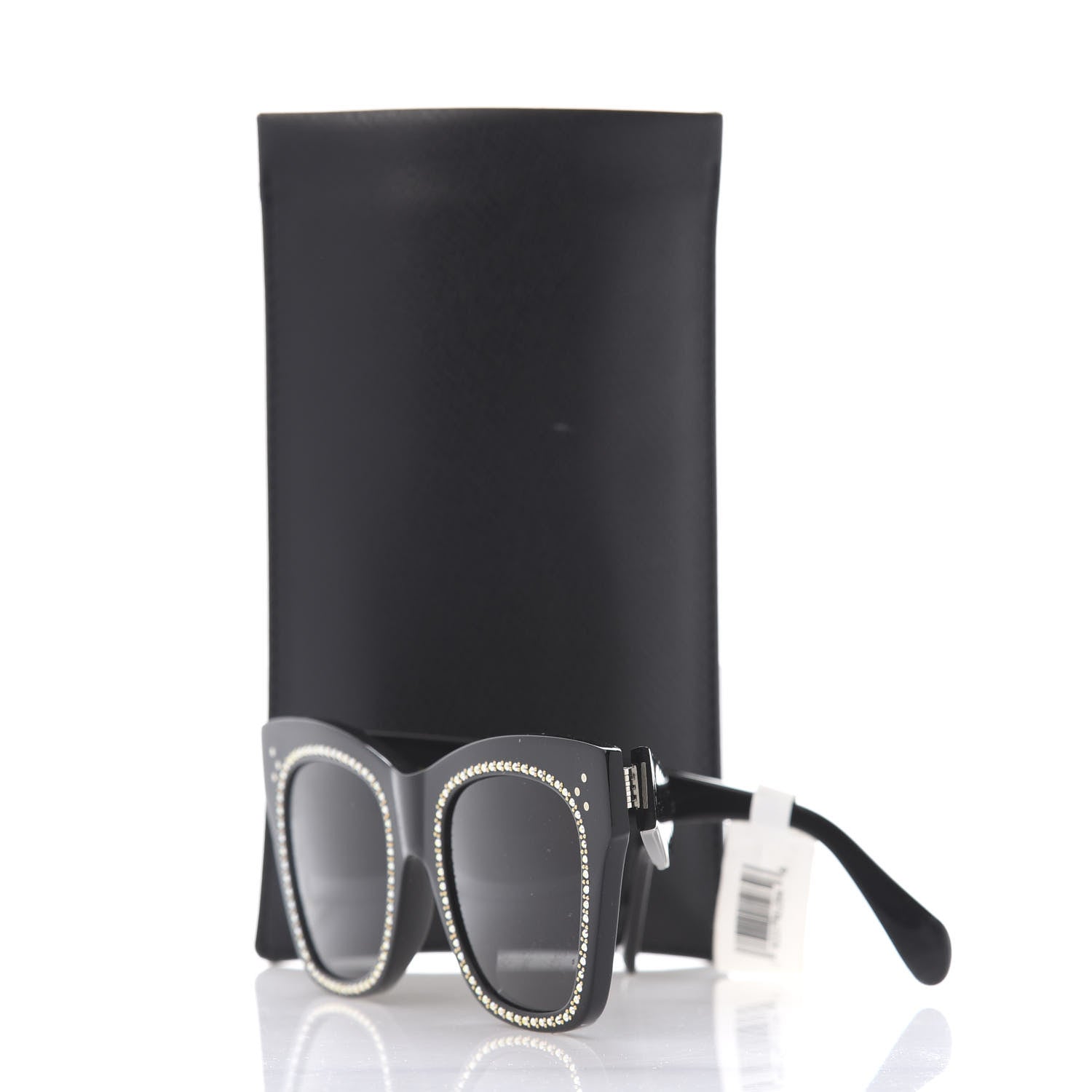 Celine Acetate Crystal Cat Eye Sunglasses CL 4004IS Black 8 of 8
