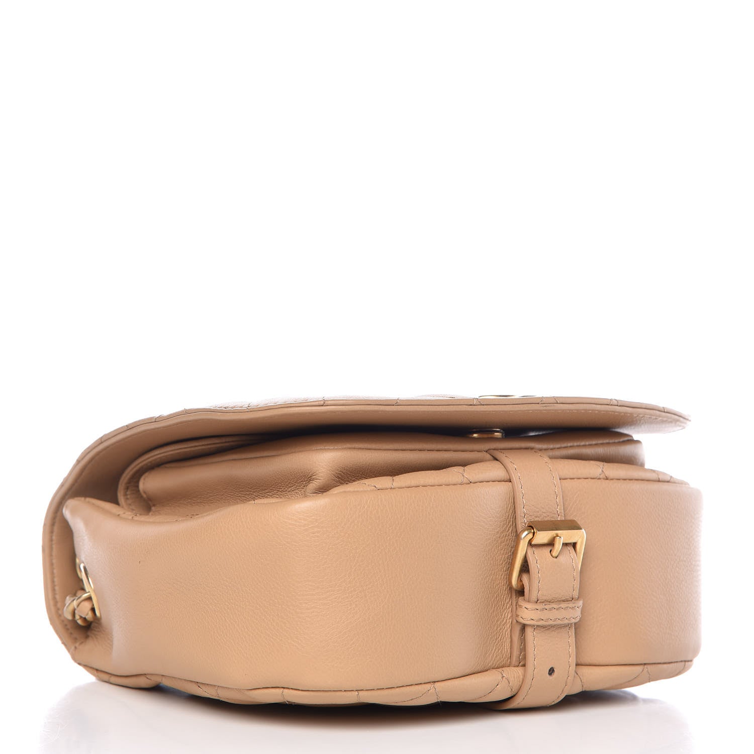 Chanel Calfskin Quilted Messenger Flap Beige 4 of 9