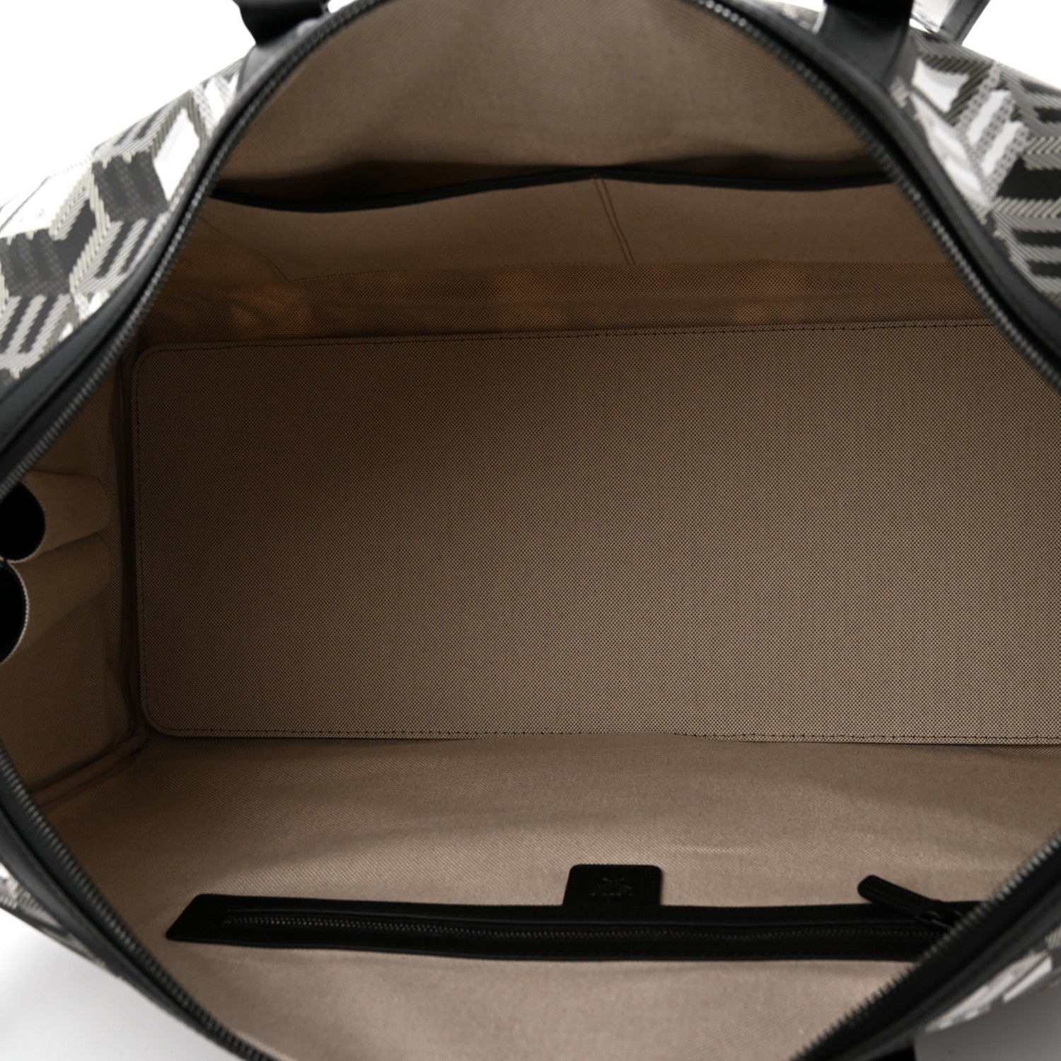 MCM Cubic Monogram Large Traveler Weekender Bag Black White 5 of 16