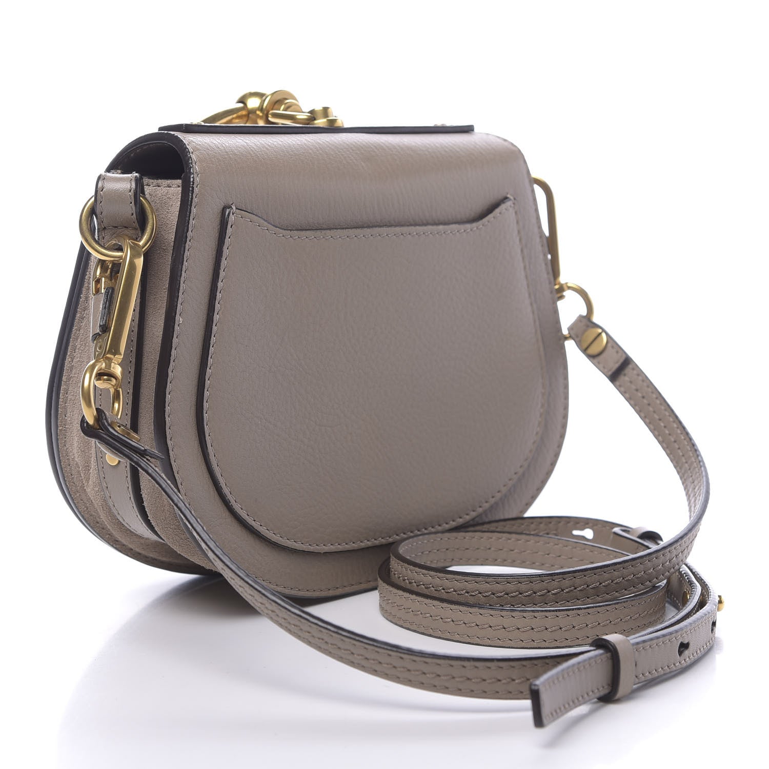 Chloe Calfskin Suede Small Nile Bracelet Bag Motty Grey 3 of 12